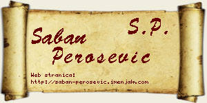 Šaban Perošević vizit kartica